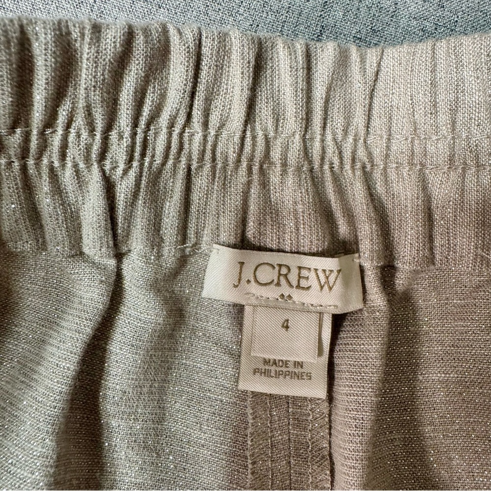 J. Crew Tropez Linen Metallic Shimmer Shorts with Pockets Size 4 - Picture 5 of 8